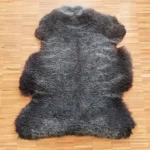 Dekorations und Sitz Fell vom Merino Mix Schaf in grau meliert geschoren einzigartig