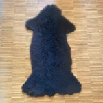 Dekorations und Boden Fell vom Bergschaf schwarz lockige Wolle einzigartig