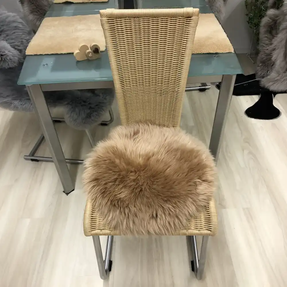 Kuschlige Merino Sitzauflage rund