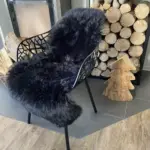 Dekorations und Sitz Fell Merino stylisch schwarz – Bild 3