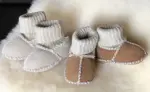 Babyschuhe mit Strickbündchen