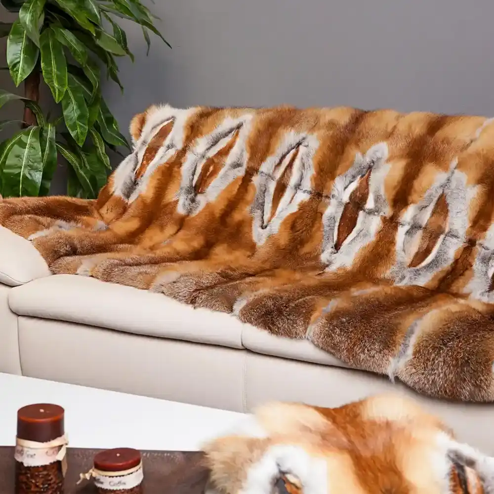 Decke aus Rotfuchsfell klassisch